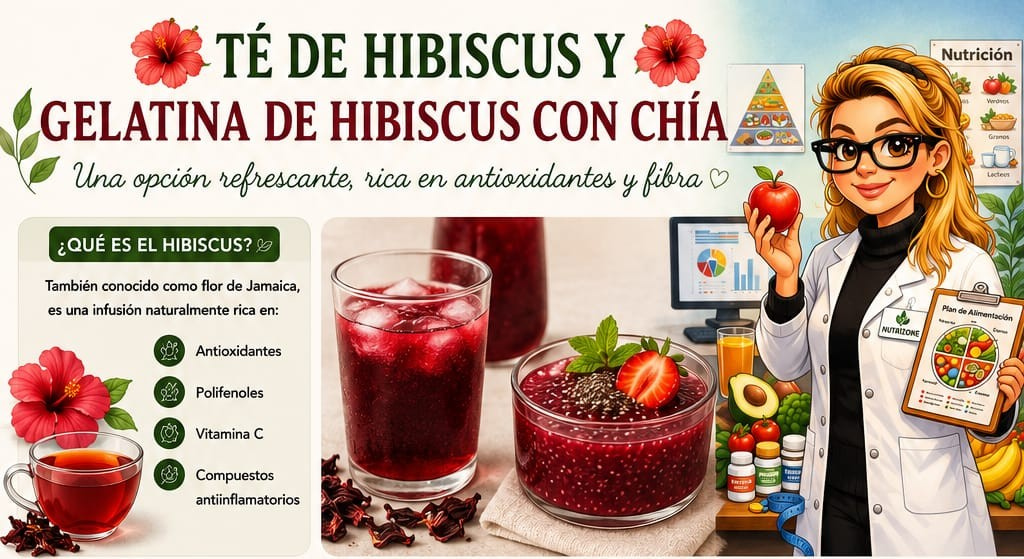 TÉ DE HIBISCUS Y GELATINA DE HIBISCUS CON CHÍA
