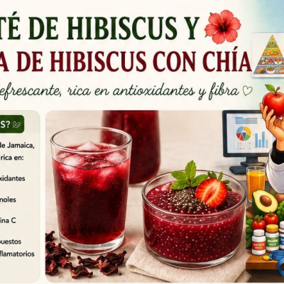 TÉ DE HIBISCUS Y GELATINA DE HIBISCUS CON CHÍA